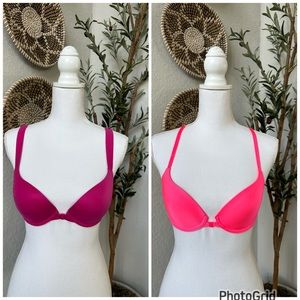 Victorias Secret Women’s Classic Pink T-Shirt Underwire Bras in Pink set of 2